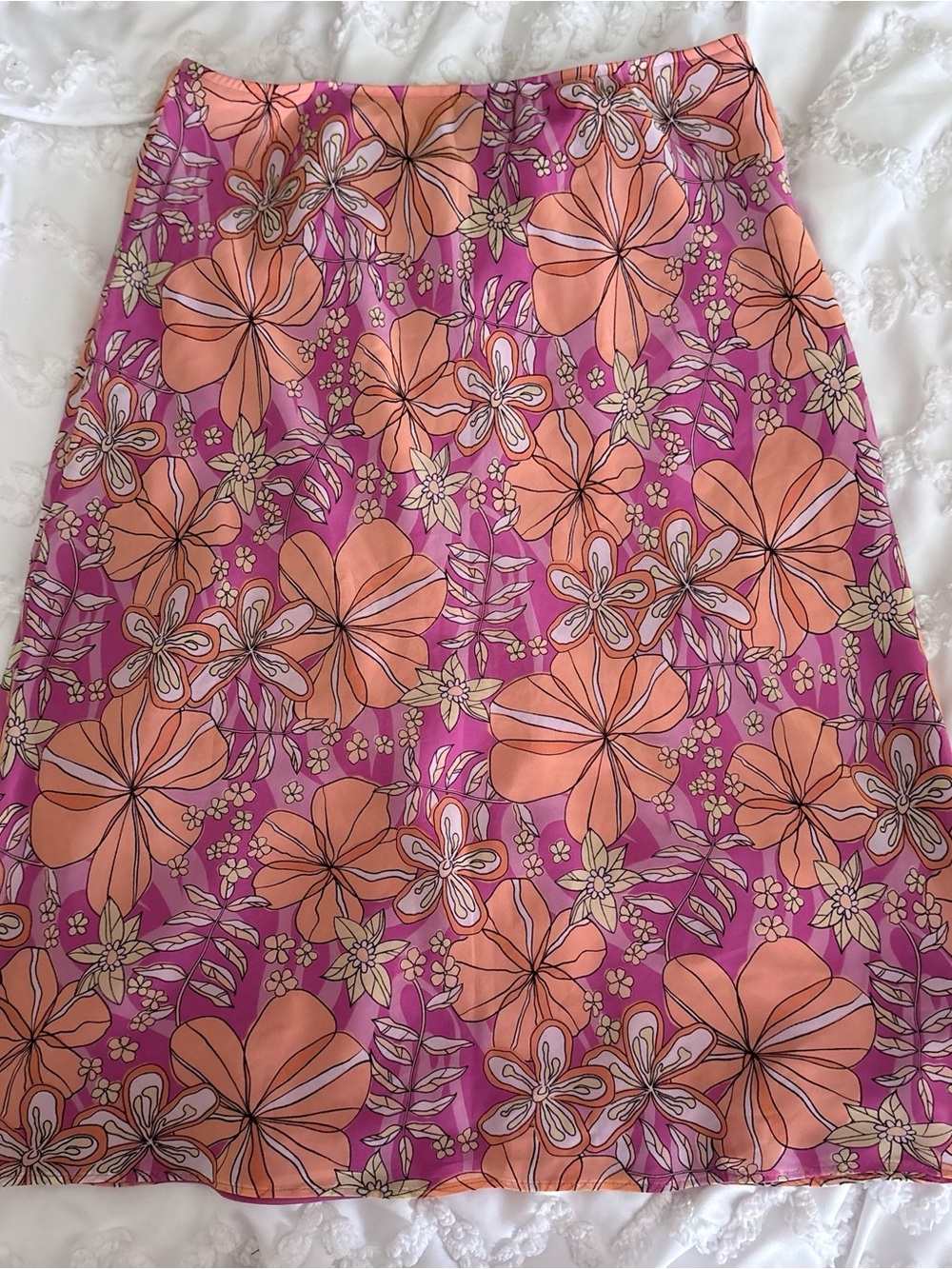 Apostrophe Pink and Peach Floral A-Line Skirt